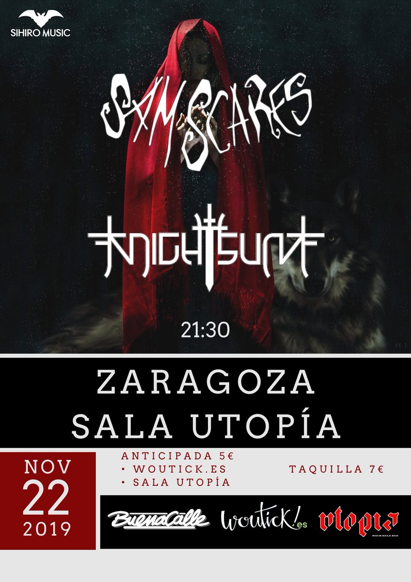 ZARAGOZA 22 NOV.
<a href="/SamScares/">Sam Scares</a> y <a href="/Knightsun/">Ana Lopez</a> actuarán en la Sala Utopía a las 21:30 💥 🎟️ En <a href="/woutick/">woutick!</a> (y en la sala a partir de la semana que viene)