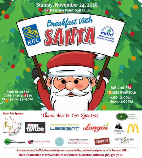 #SaveTheDate - the Milton District Hospital Foundation will hold its annual Breakfast With Santa fundraiser on November 24, 2019. This is an incredible opportunity to get the family together for a good cause!

Learn more and get tickets: buff.ly/2M09bjo