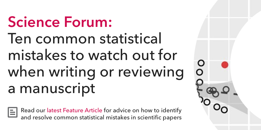 ICYMI two neuroscientists highlighted 10 statistical mistakes commonly seen in the scientific literature to help researchers avoid them in the future elifesciences.org/articles/48175…