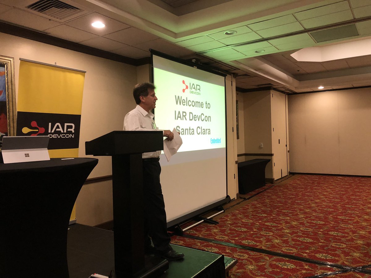 embedded_comp's tweet photo. Starting now!!! #IARdevcon @iarsystems in San Jose with moderator @rnass kicking off the packed event. https://t.co/DtVWezdGMO