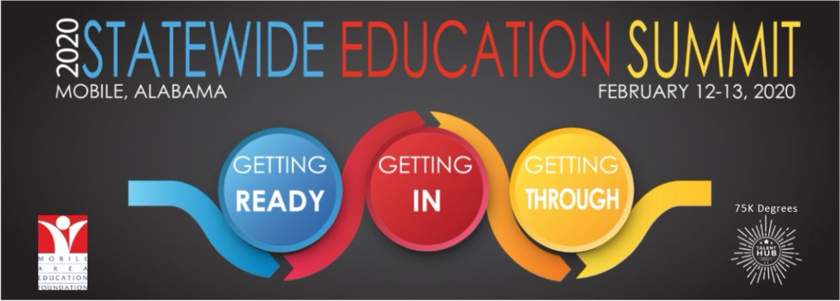 Calling all Alabama PreK through Higher Education faculty and staff! Join us for the 2020 Statewide Education Summit in Mobile, AL on February 12-13, 2020. maef.net/our-work/initi…
#gettingready #gettingin #gettingthrough