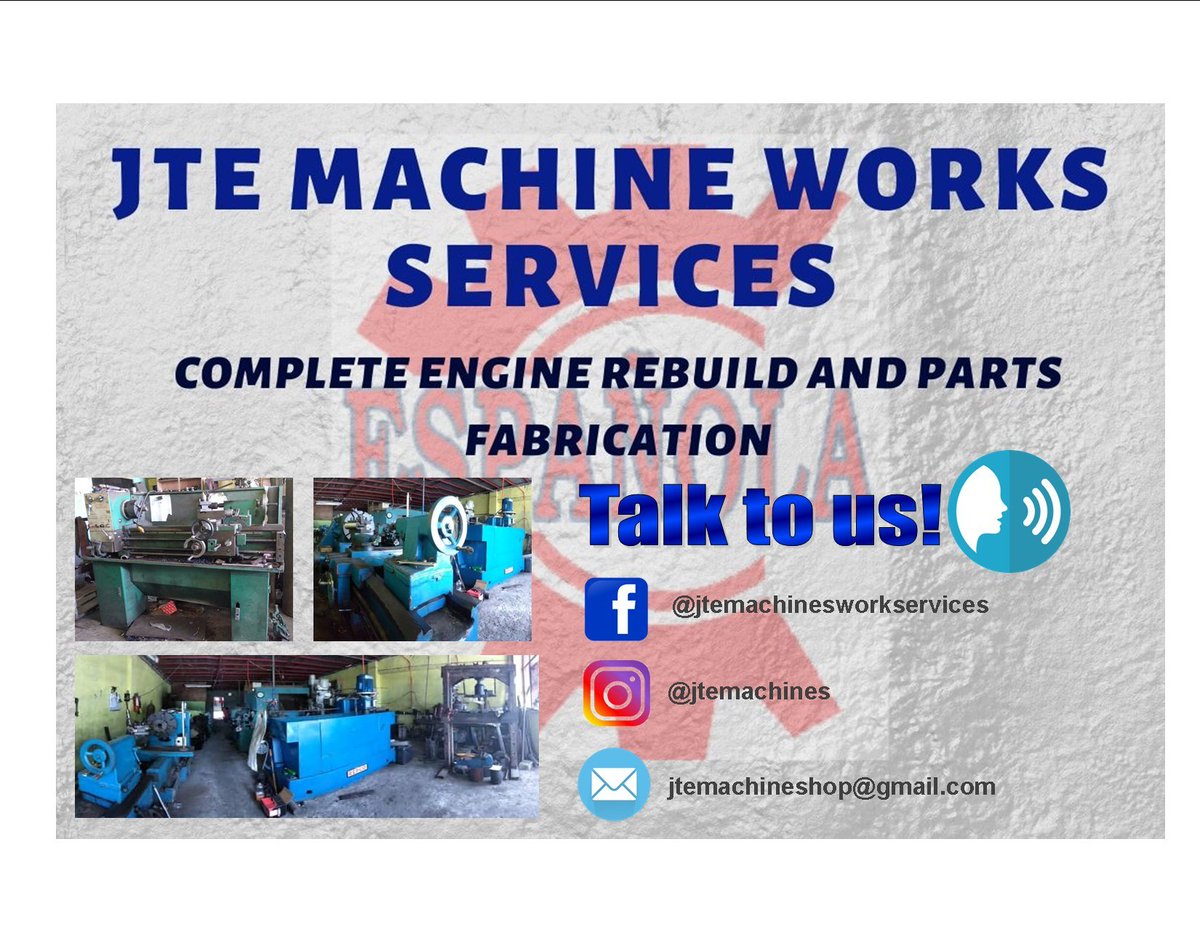 WorksJte's tweet image. We are a machine works serving a complete engine rebuild and parts fabrication. We have provided all types of production services for clients ranging from companies to individuals projects. At JTE Machine Works we are committed to every work that we made.
