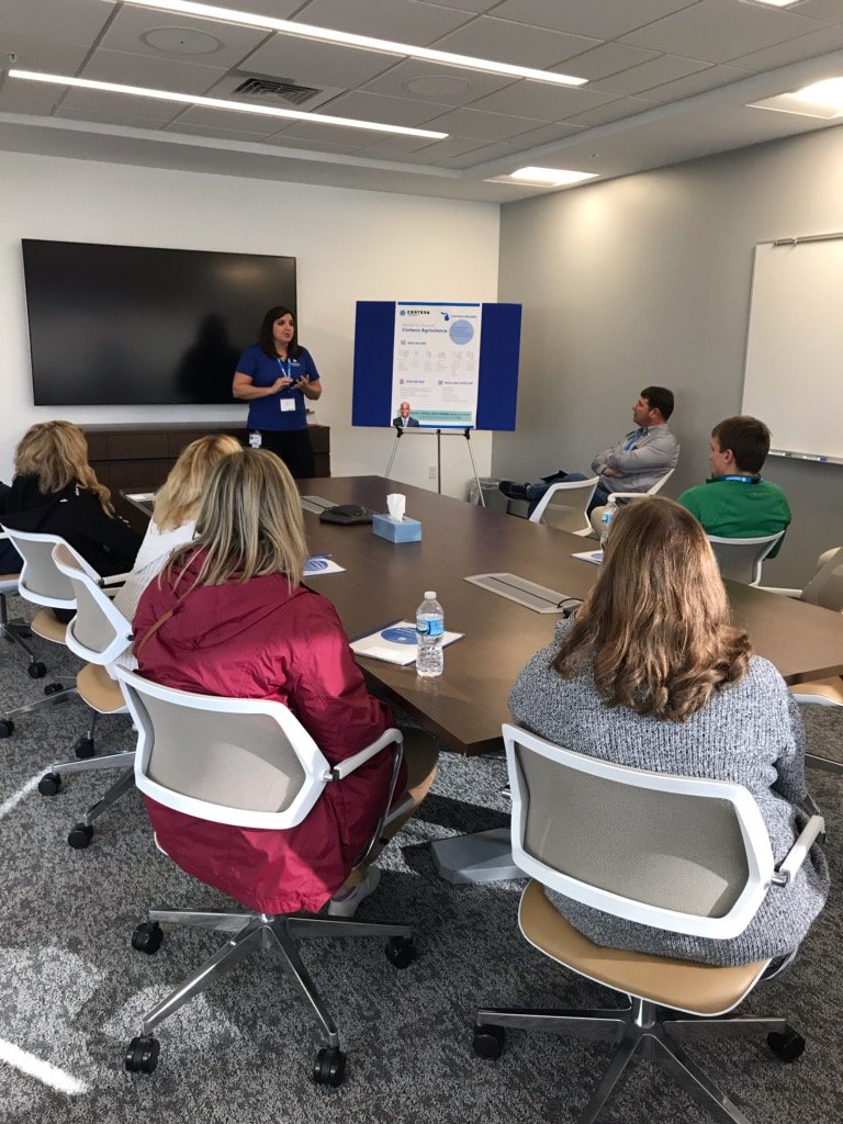 CortevaUS's tweet image. We were happy to host 120 educators in our Michigan office from @bullockcreek  for their Professional Development Day.  They practiced classroom activities, learned about careers at @corteva  and toured a few of our manufacturing plants.