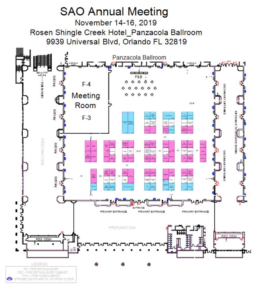 Get your bearings before next week’s Annual Meeting! Here is the latest exhibitor map: buff.ly/2pAFoW6 #BeyondTheSmile2019SWSOSAO #BTS2019SWSOSAO #AnnualMeeting #Exhibitors #ExhibitorMap