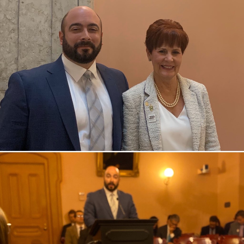 OhioPharmacists's tweet photo. Today, OPA member Mimi Hart joined Antonio Ciaccia in providing testimony in support of @RepTimGinter’s HB 341, which will increase patient access to pharmacist-provided long-acting injectable medications used to treat addiction. #OHprovideRx https://t.co/3ZPp2bkdK0