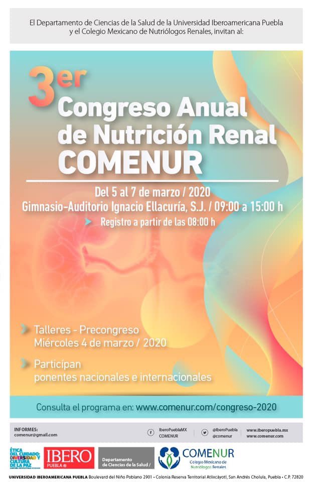 Nutrición Renal, Marzo 2020. #IberoPuebla