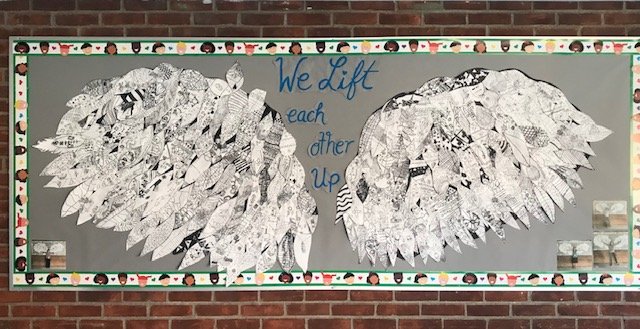 BlueCreekES's tweet photo. At Blue Creek we made feathers to lift each other up! https://t.co/7eMomxRl37