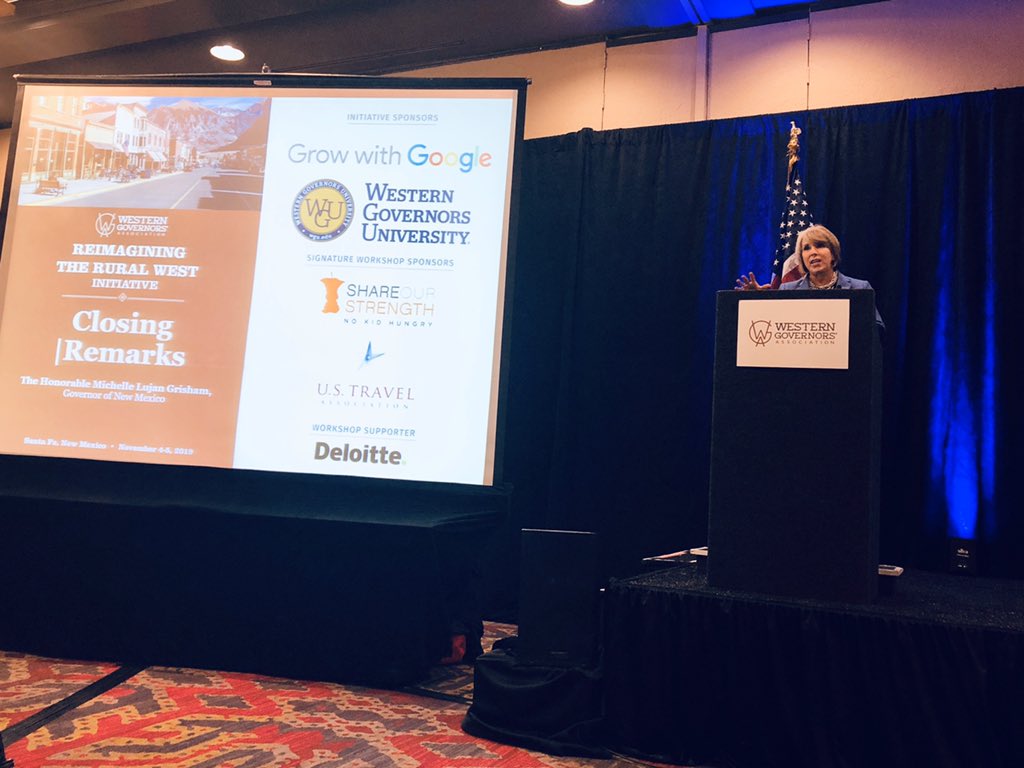 MsBDowney's tweet photo. Listening to @GovMLG describe the importance of collaboration and friendly competition in the West to achieve mutual goals. TY for your commitment to end child hunger in NM! @westgov #nokidhungry https://t.co/4BFhVSakZ1