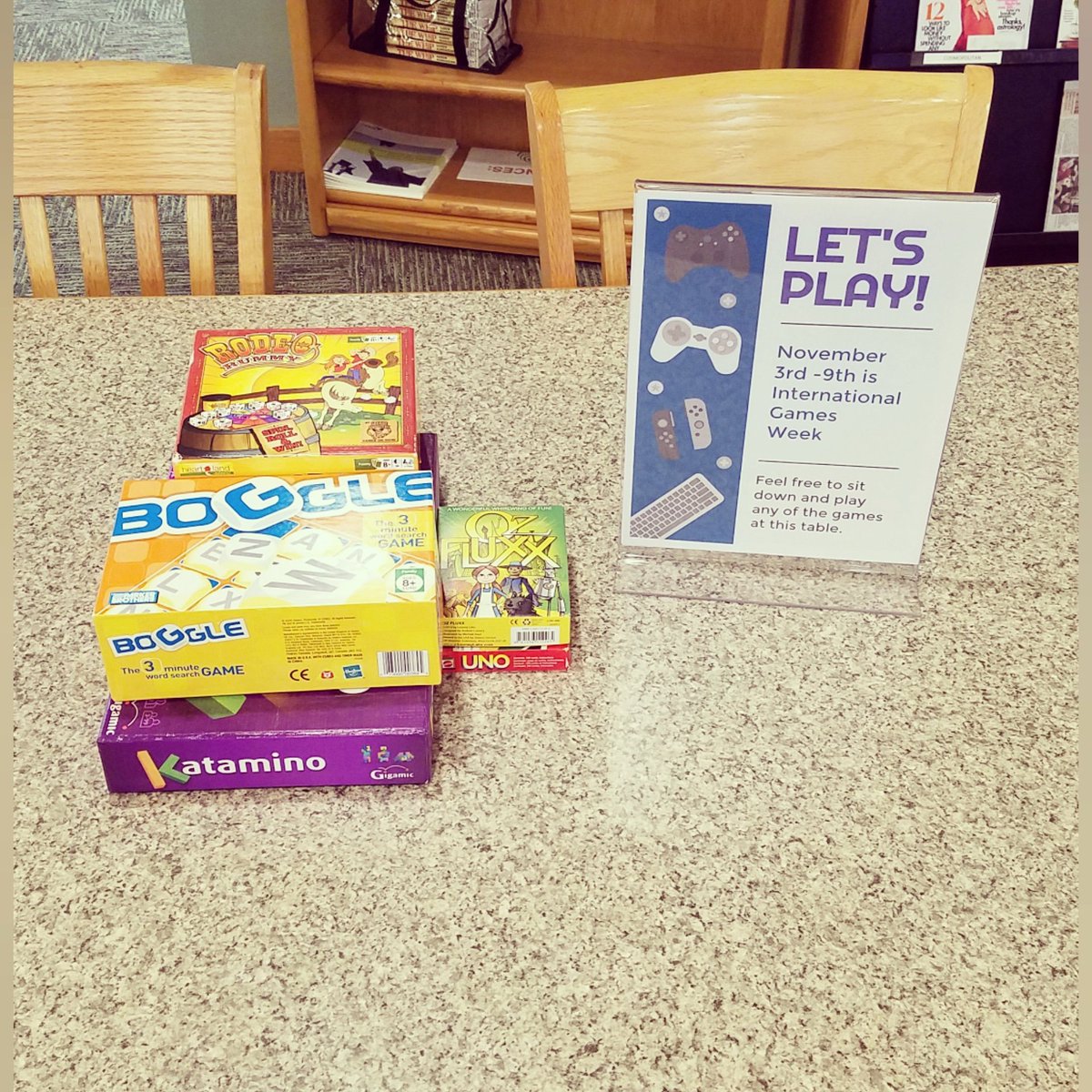 CovPubLib's tweet image. Happy International Games Week! Come in and play one of the games we have out in the main reading area and join us Saturday (11/9) for even more games during our Family Game Day event.  #CovPubLib