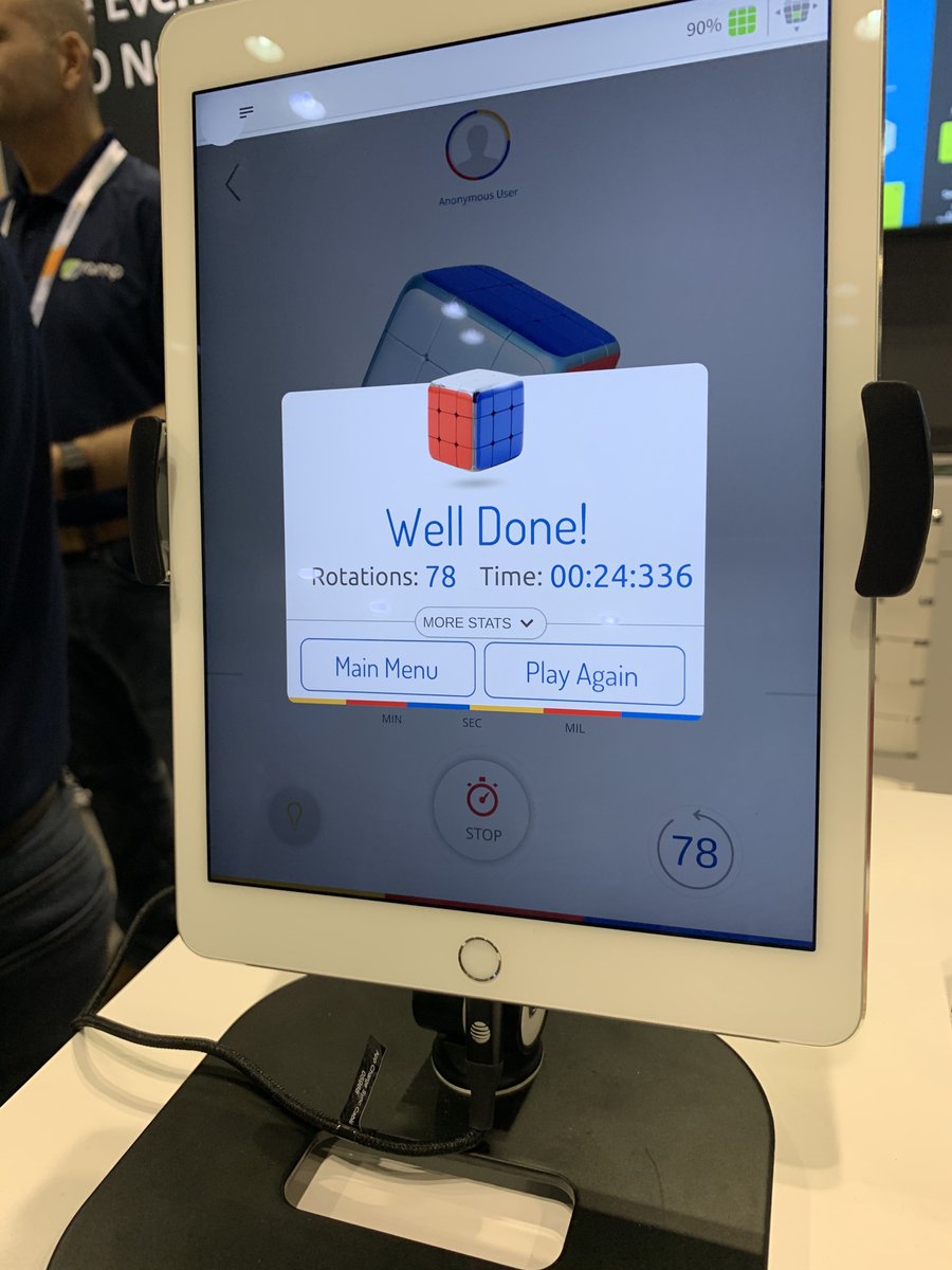 RampInc's tweet photo. Chris set the #MSIgnite cubing record by solving it in 24 seconds. We’re not cube experts like Chris, but we can solve network congestion created by streaming video. Visit us in booth 2428 to learn how (and beat Chris’ record lol) #eCDN #SaveYourNetwork #MicrosoftStream https://t.co/RfUo9CAuSn
