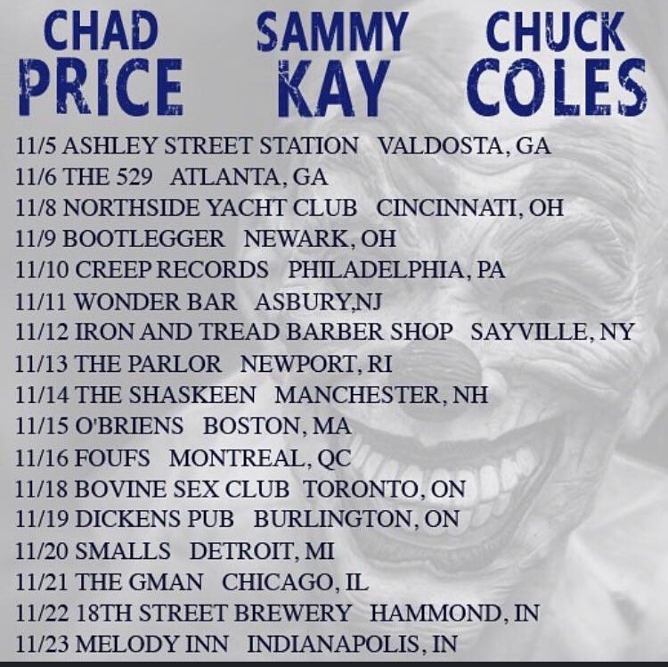Chad, Sammy &amp; Chuck Shows begin today! Tell the pals!