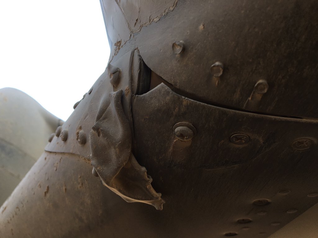 MChapman1050's tweet photo. What I like about @Bloodhound_LSR is that every day for the last 12 years I’ve been presented with a new problem to solve... what I love about @Bloodhound_LSR is I can share it.. #Engineering  (this steel was folded by airflow from the front wheels at 800kmh) #2019HST https://t.co/GIGOPd0VpG