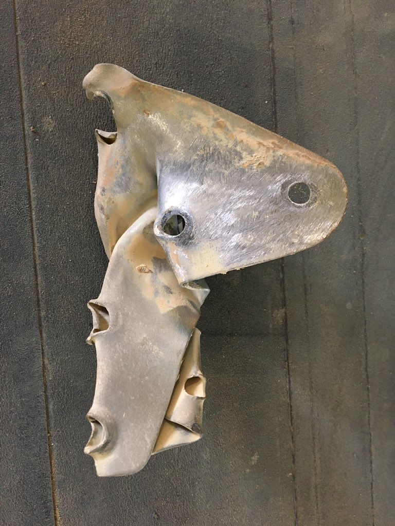 MChapman1050's tweet photo. What I like about @Bloodhound_LSR is that every day for the last 12 years I’ve been presented with a new problem to solve... what I love about @Bloodhound_LSR is I can share it.. #Engineering  (this steel was folded by airflow from the front wheels at 800kmh) #2019HST https://t.co/GIGOPd0VpG