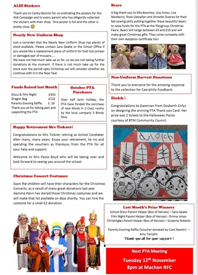 November PTA Newsletter @machenprimary