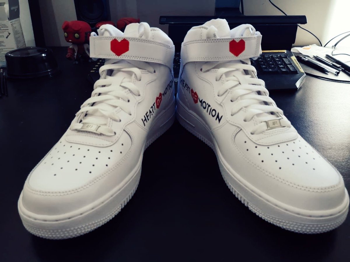 matthewkanniah's tweet photo. My custom one of a kind 1/1 #HeartofMotion X @Th3Valentine collaboration AF1 shoes are almost done! A teaser for what’s to come and why I’ve been so quiet 🤫 What do you guys think? https://t.co/m89m0uht5l