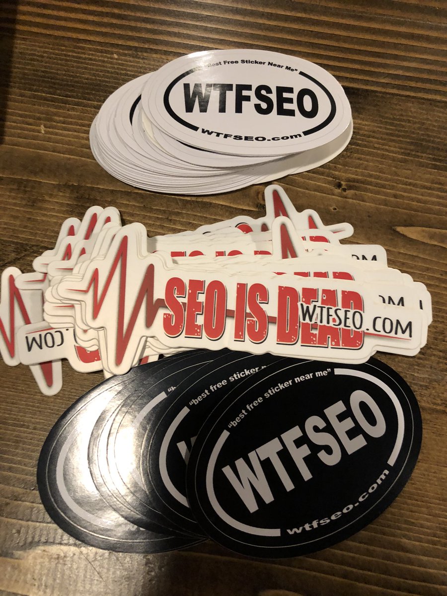 RyanJones's tweet photo. I’ve got some @wtfseo stickers in the Brazos room where my talk starts at 1:20 come get some #stateofsearch #sos19 #sos2019 https://t.co/ds1WnnpFCi
