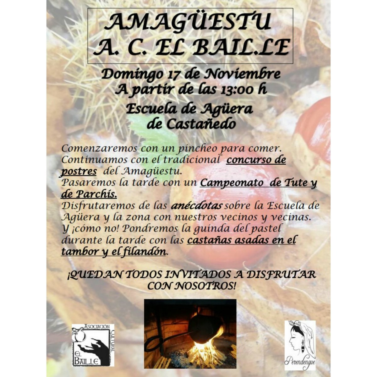 PerendengueT's tweet photo. 🗣️📣🗣️📣🗣️📣🗣️📣🗣️📣
Este año, a parte de todas las actividades que tenemos preparadas, nos gustaría recoger vuestras anécdotas y vivencias en la Escuela de Agüera y para ello necesitamos que vengáis a disfrutar del Amagüestu con nosotros 🌰
¡Os esperamos! 🍄 https://t.co/DD3Qm1OLTF