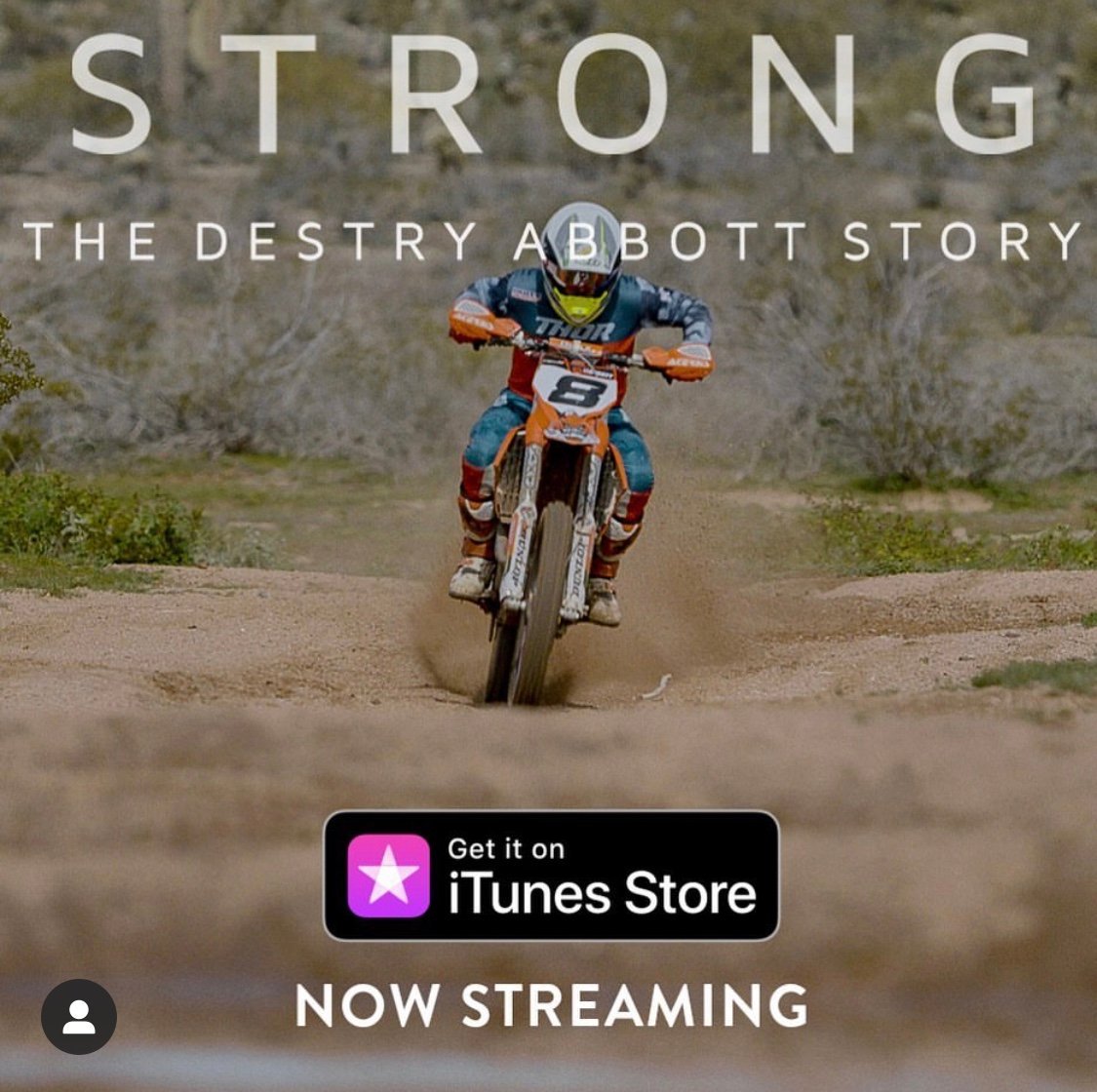 liftedtrucks's tweet photo. Strong the Destry Abbott story is available now! A film that inspires and reminds us what's important in life. βI believe it can help a lot of people out there both mentally and physically if they watch this.β~Destry
#fcancer #liftedtrucks #da8strong #family #motocross #inspire https://t.co/nkL3Xv7uK9