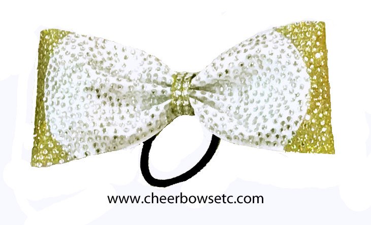 New! Dipped Tips all glitter rhinestone cheerleading hair bow.