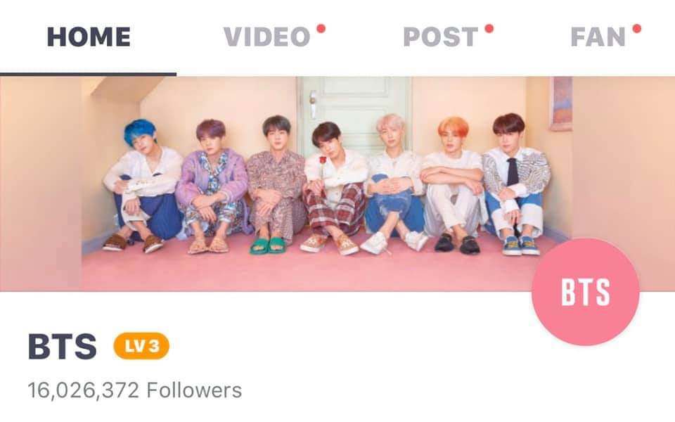 Bts French Unit Info Bts Vlive Channel Has Reached Over 16 Million Followers Link T Co Fw5bpah5uu Cr Bts Vlive By Btsinformations Bts French Unit Neko