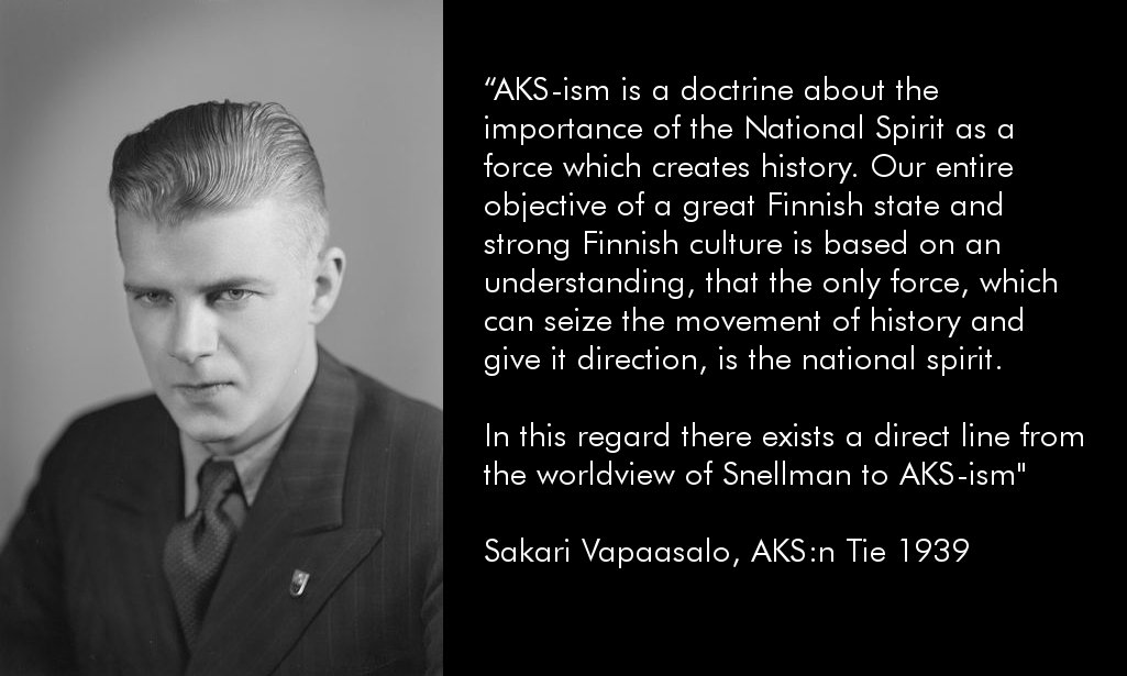 The Philosophy of AKS was influenced by Hegelianism of J.V.Snellman. Volkgeist, or National Spirit was seen as the moving force of history. 24/42