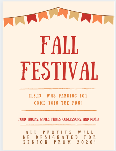 WHSGrassBurr's tweet photo. TODAY IS THE DAY! Fall Festival @WHS! You do NOT want to miss this. #pregameFUN #ItsForTheSenios #Classof2020 https://t.co/d1u6Pfira0