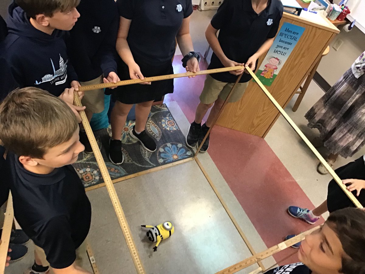 bluegators6th's tweet photo. Students measured the dimensions of the room in order to calculate the volume of “water” Mr. Jeff will have to remove with his shop vac!  Look! Only 1 cubic meter is 1000 liters! https://t.co/IDtFkYAG8U