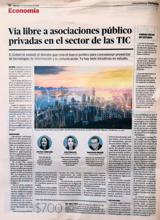 AkountGo's tweet image. En #Colombia se hace realidad las asociaciones público-privadas en #TIC gracias al decreto 1974 del pasado 29 de Octubre 
Más info Portafolio 👉🏻 buff.ly/32mtCf4
Ver Decreto: buff.ly/2WKiUxX