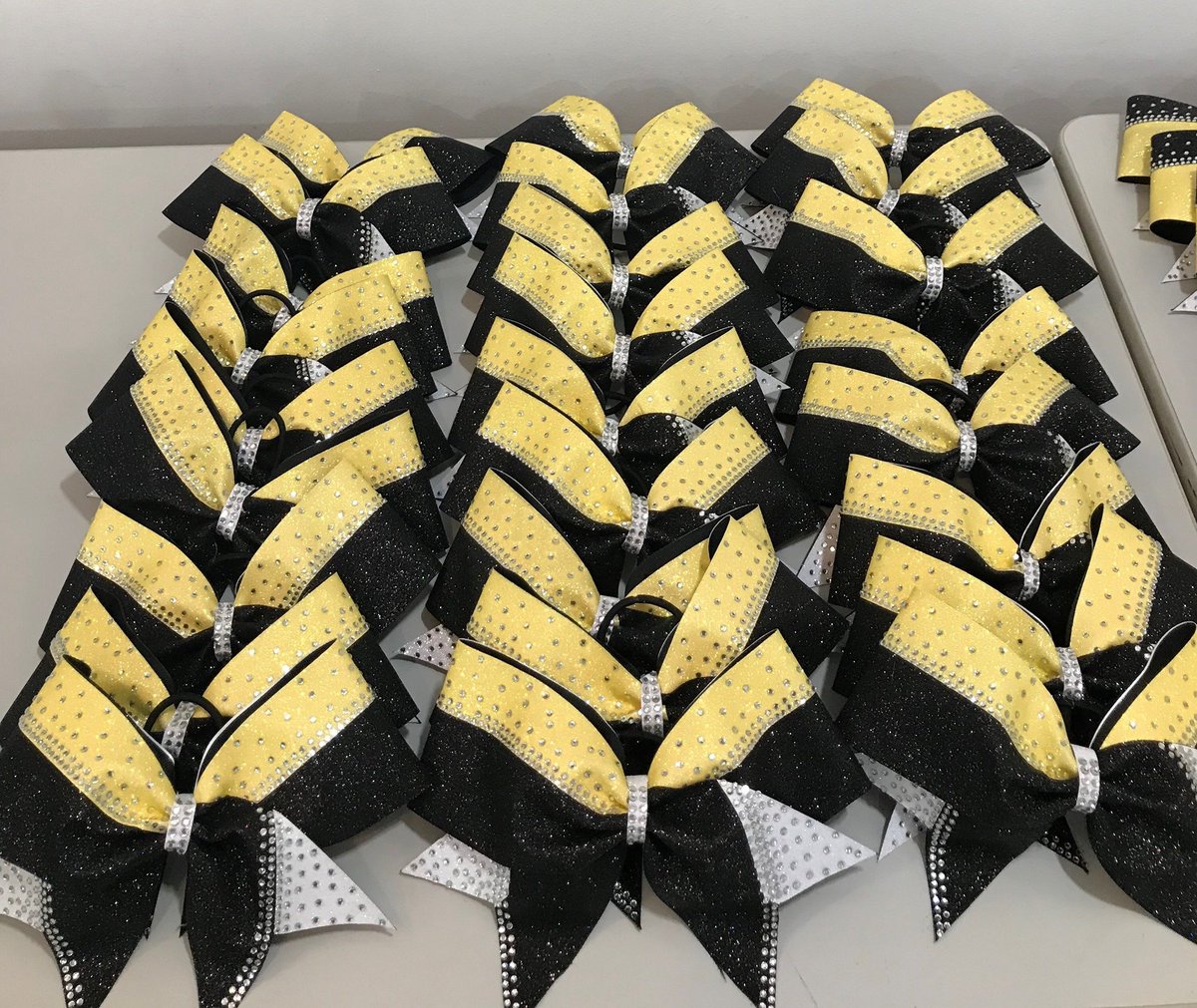 Pristine Kristine Bows come in any of our glitter colors! #cheerleaders #Cheerleader #cheerleading #coach