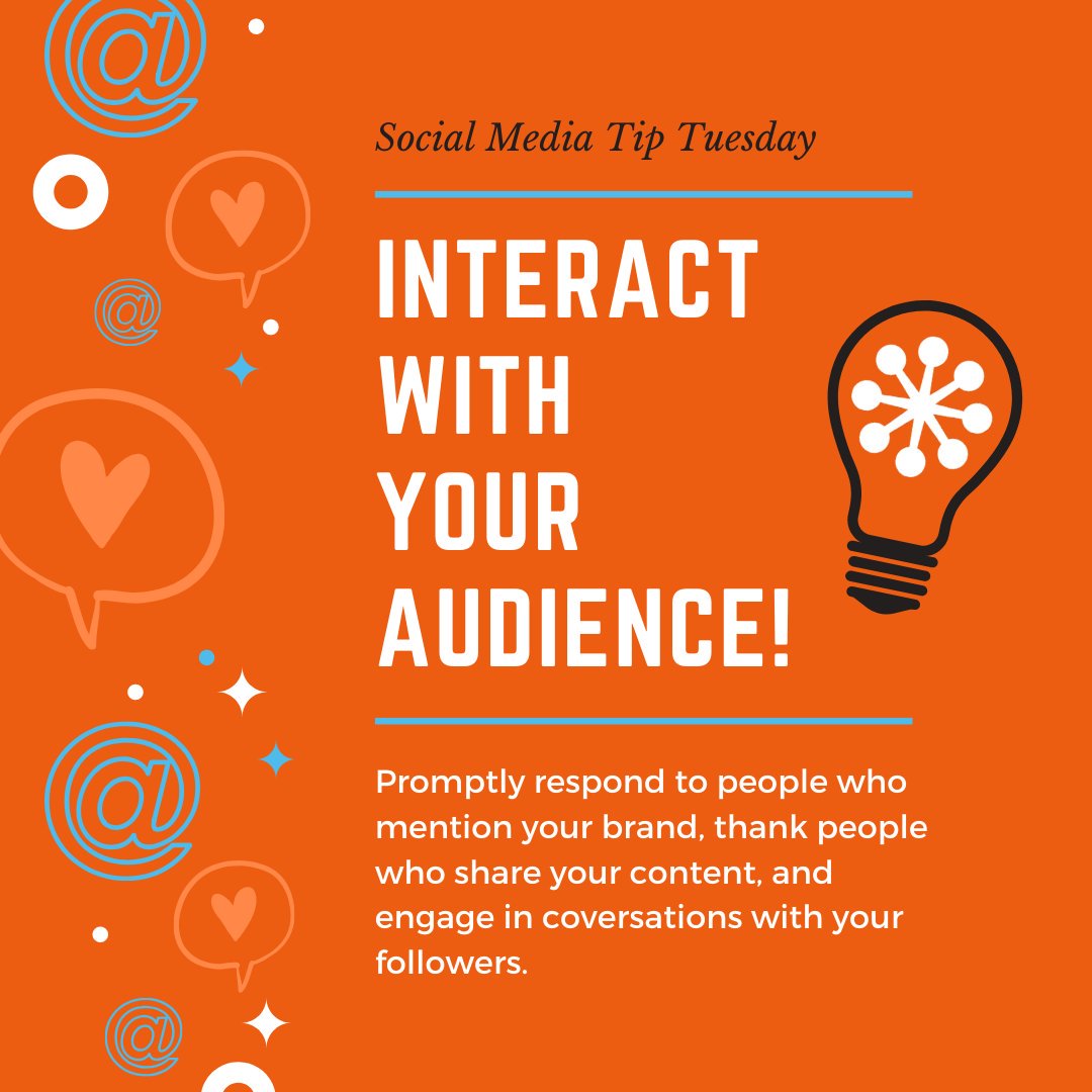 SearchProSystem's tweet image. #TipTuesday
Show your audience some love! Social media users crave authentic interactions with the brands and companies they follow, so be sure to respond and engage with those who are reaching out!