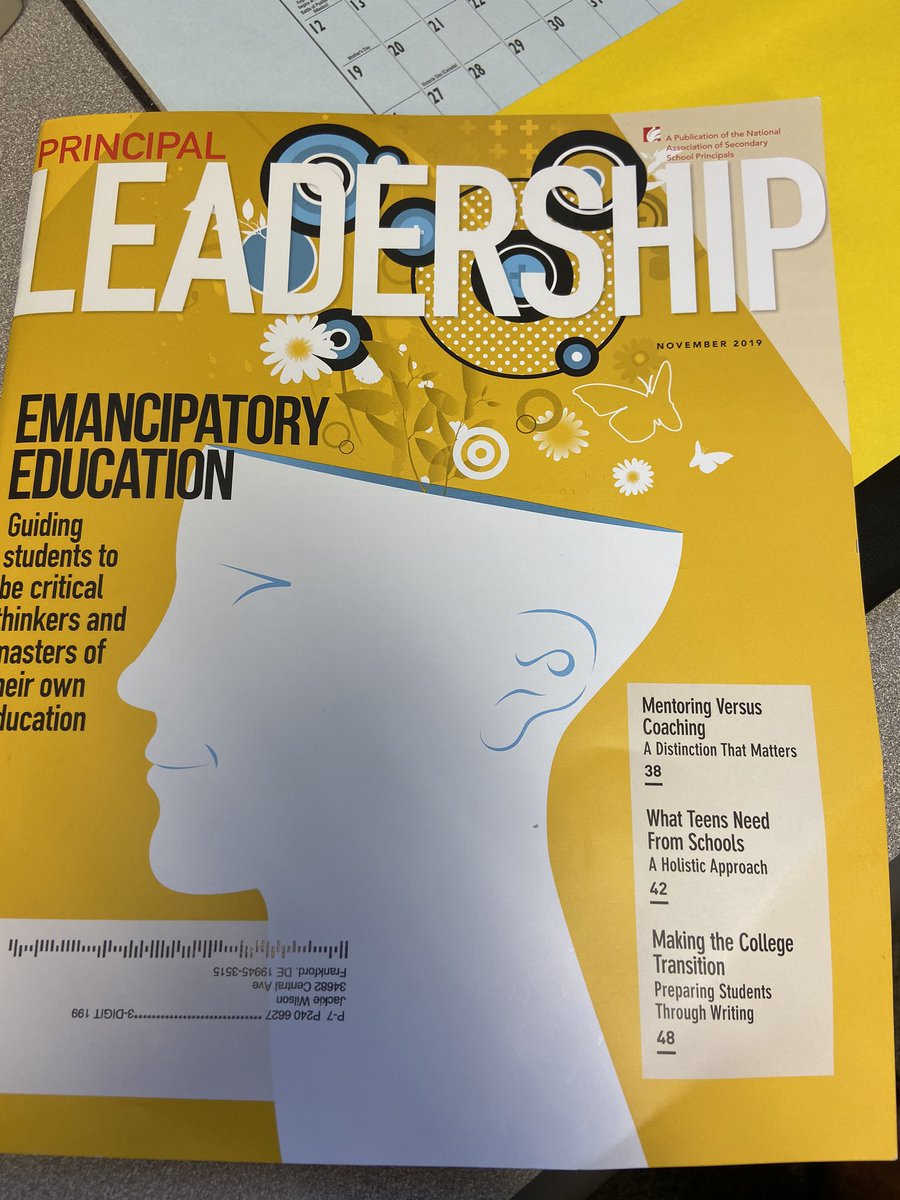 jowilson4139's tweet image. Guess what arrived in the mail this week? The November issue of @NASSP Principal Leadership which includes a feature article on the topic of Mentoring versus Coaching written together with Gary Bloom, author of Blended Coaching. @gsbloom1