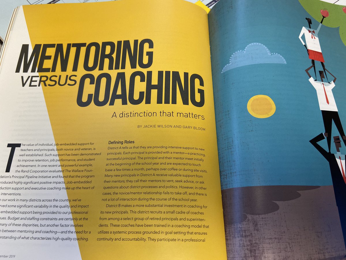 jowilson4139's tweet image. Guess what arrived in the mail this week? The November issue of @NASSP Principal Leadership which includes a feature article on the topic of Mentoring versus Coaching written together with Gary Bloom, author of Blended Coaching. @gsbloom1