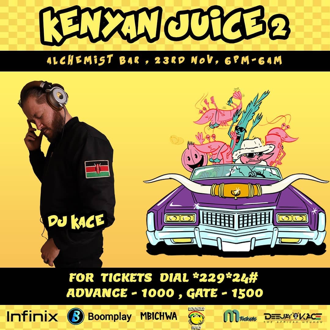 djlatchkenya's tweet photo. @OchunguloFamily presents Kenyan Juice 2.0 November 23rd. @TheAlchemistBar For Tickets Dial *229*24# ๐ฅ๐ฐ๐ช #KenyanJuice2 #OchunguloFamily #ParteAftaParte https://t.co/KuTPbn2NIn