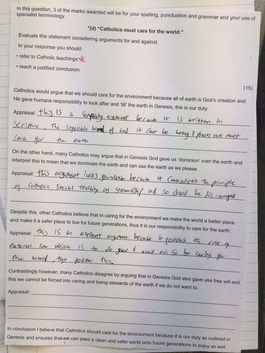MissLyonsAHT's tweet image. Still practicing appraisal GCSE QD’s with Year 11! Little by little they might just be getting it! Sentence starters followed by examples of appraisal statements they could use and then apply. 2 examples, 1 pair share, 1 individual! #REGCSE  #Appraisal #EdExcel #edutwitter