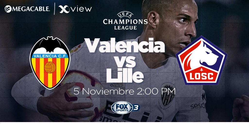 #ChampionsLeague 
Valencia VS Lille
⏲2:00
🖥Fox Sports 3
