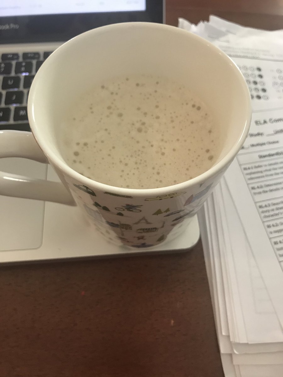 Enjoying caramel macchiato while grading tests! Trying to stay awake and warm.