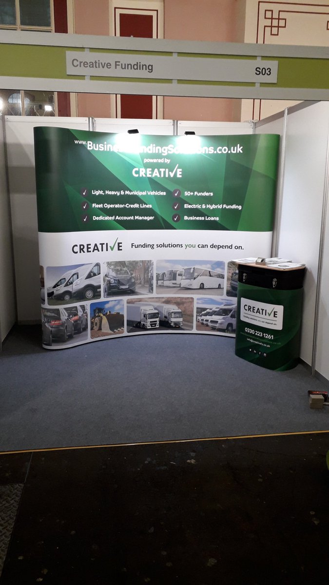 Our @CreativeFS stand is nearly done ready for the @freightincity Expo tomorrow at the @Yourallypally 
Come and see us on stand S03 to discuss anything finance related.
#FITC2019 
#Freight
#CreativeFundingSolutions
#AssetFinance