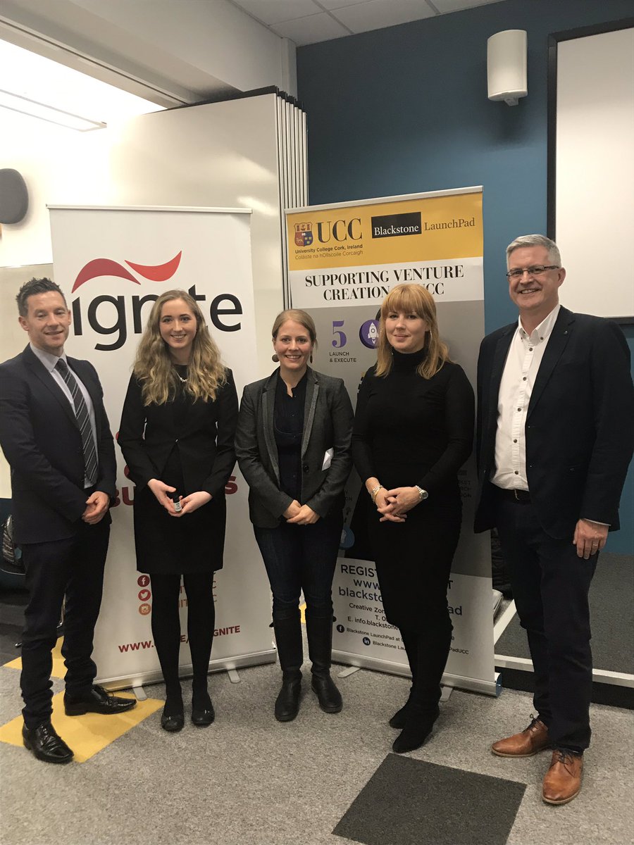 Tonight marked the end of Start-Up Lab at UCC after 6 weeks. 14 x participants including UCC students, staff and Alumni pitched their business ideas to an adjudication panel to win cash prizes for Best Idea &amp; Best Pitch - well done Lisa &amp; Jen #uccinnovation