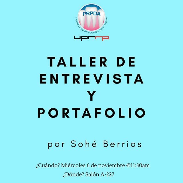 prpda_uprrp's tweet photo. ¡Charla de entrevista y portafolio! Ese tema que nos causan muchas emociones, no se la pierdan 👀 https://t.co/KojKetjEAe https://t.co/IsJ2a1UD0r