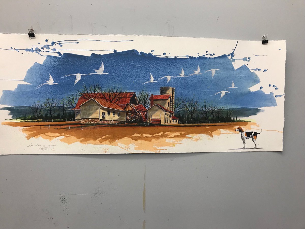 Work in progress, water birds in witness