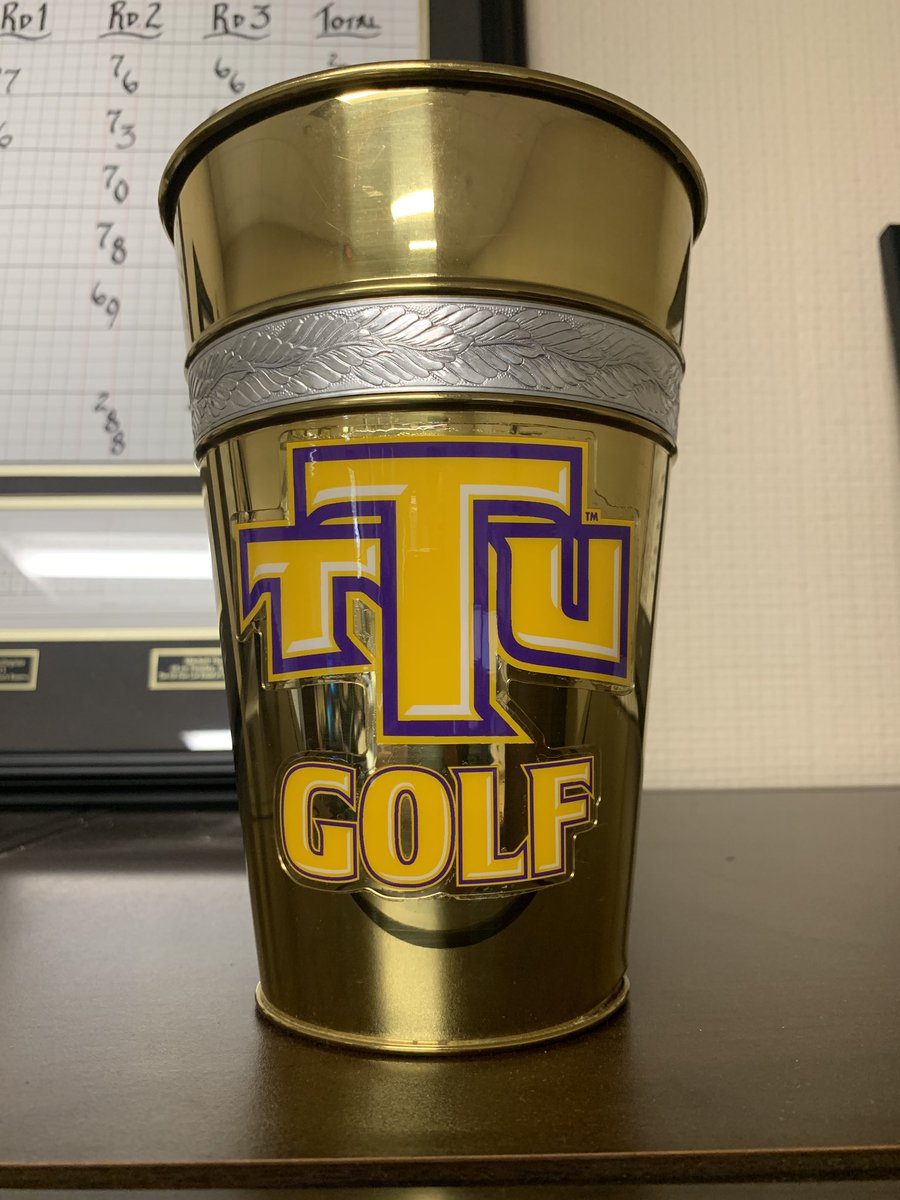 Anyone can make birdies but when you tie with a 10 in your match play that’s when the trophy really matters! #ttugolf #theprestigouscup <a href="/izzyork11/">Isabel York</a> <a href="/CadePuryear/">Cade Puryear</a> <a href="/heyimseannn/">Sean</a> <a href="/GittleSciolis/">Gittle Sciolis</a>