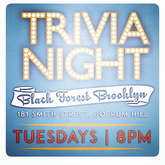 Jippee, its Trivia night again tonight 8pm on Smith Street with the fine folks at @nyctrivialeague free to play with great prizes, join us! #nyctrivialeague #triviatuesdays #blackforestonsmith #blackforestbrooklyn ift.tt/2PRlWiy