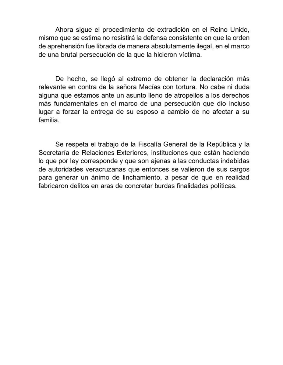Comparto el siguiente Comunicado de Prensa del Licenciado Marco Antonio Del Toro Carazo: