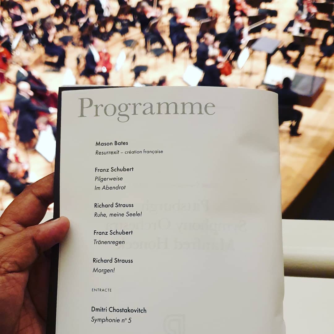 helene_mahln's tweet photo. Bravo @pghsymphony conducted by @manfredhoneck with the baritone #matthiasgoerne . So glad to discover this #orchestra tonight at the @philharmonie de #paris ! Thank you @PSOMusicians for this 🎶 program #masonbates #schubert #strauss #chostakovitch 🎶
📷 @helene_mahln https://t.co/VQzBrBlhjG