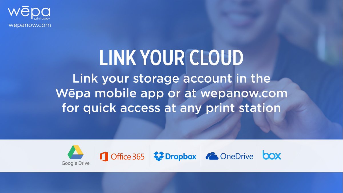 wepaprinting's tweet image. Save time at the print station by linking your cloud storage ahead of time! #nobrainer