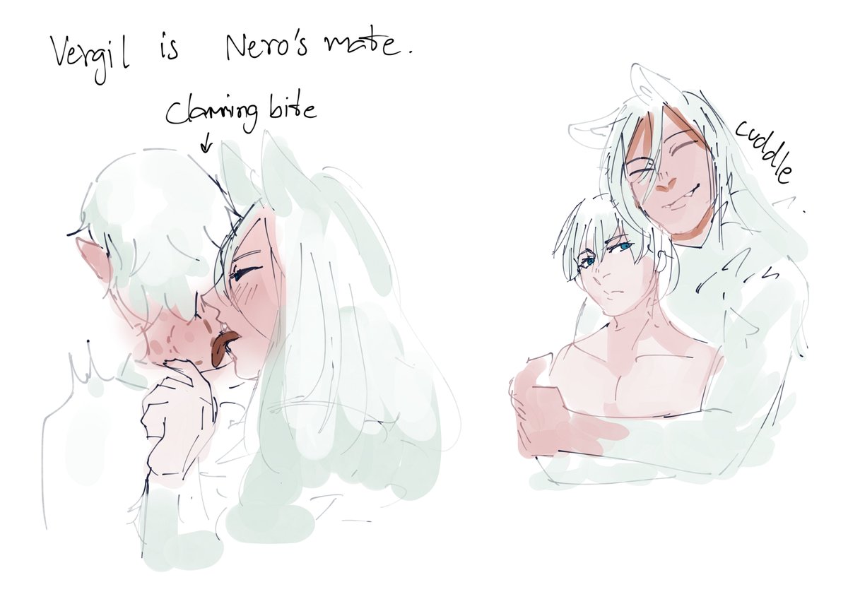 fangirlGlue's tweet photo. werewolf au, Nero the werewolf.

He is half blood, Vampire and Werewolf. Vergil rise him as gentleman  but he end up matting with Vergil xD

He had heat at every 3 month. During heat he always want to cuddle and stay close with his mate.

#NeroVer #spardacest #dmc https://t.co/xgA73OqsSM