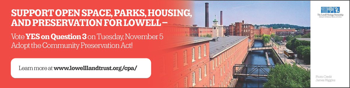 A little over two hours until polls close at 8pm.  Please be sure to get out and vote, thank you! #lowell #likelowell #lowellma #preservation #historicpreservation #openspace #parks #affordablehousing #communitypreservationact #gatewaycities