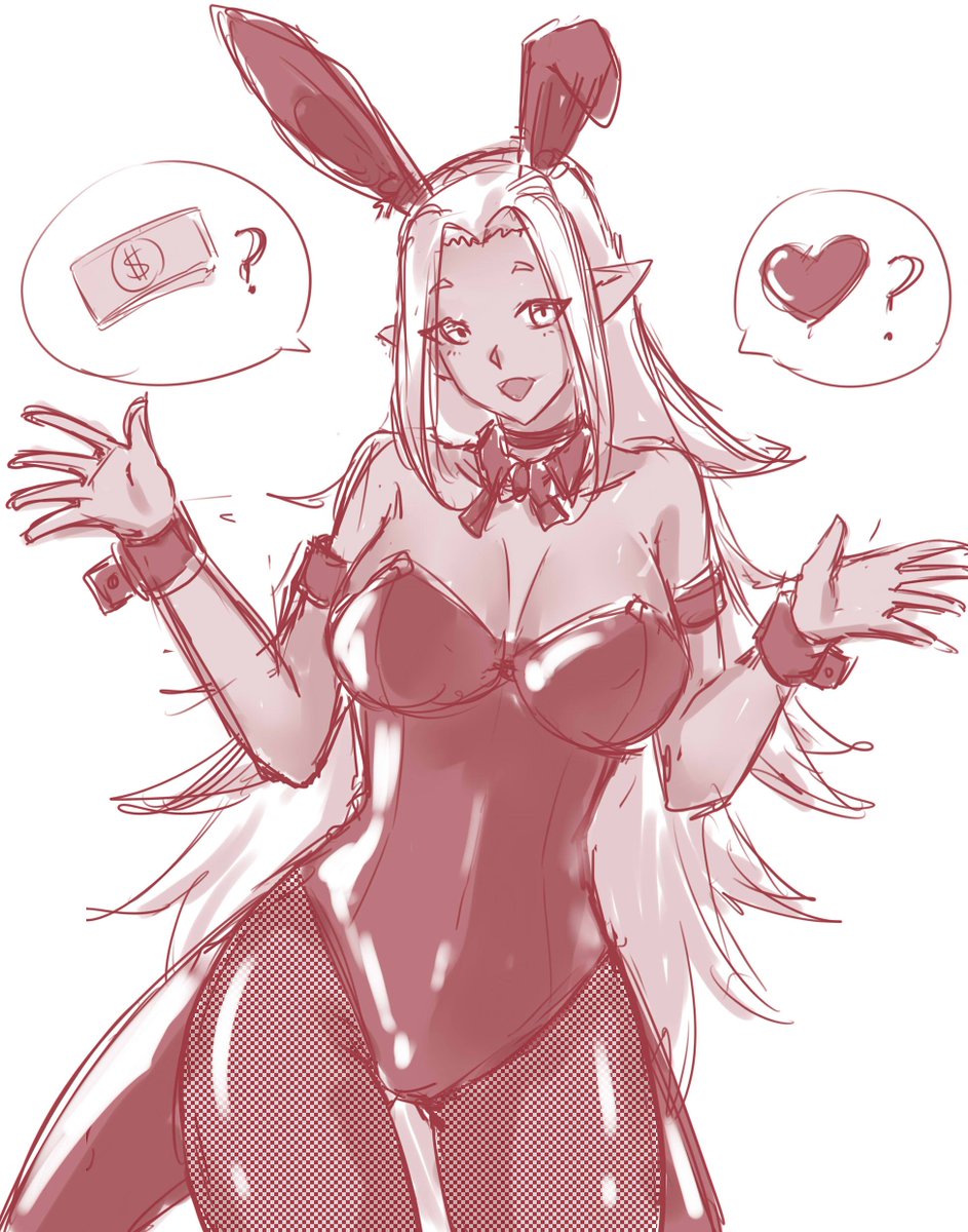 413Valerian's tweet photo. No Bunny no Happy~
So, which one will you choose,
Money or Love?
#anime #AnimeArt #girl #darkskin #pointedear #whitehair #originalcharacter #originalcharacters #doodle #doodles #sketches #sketching #dw_project #bunny #bunnygirl #MONEY #money #love https://t.co/jRyFanvSDA