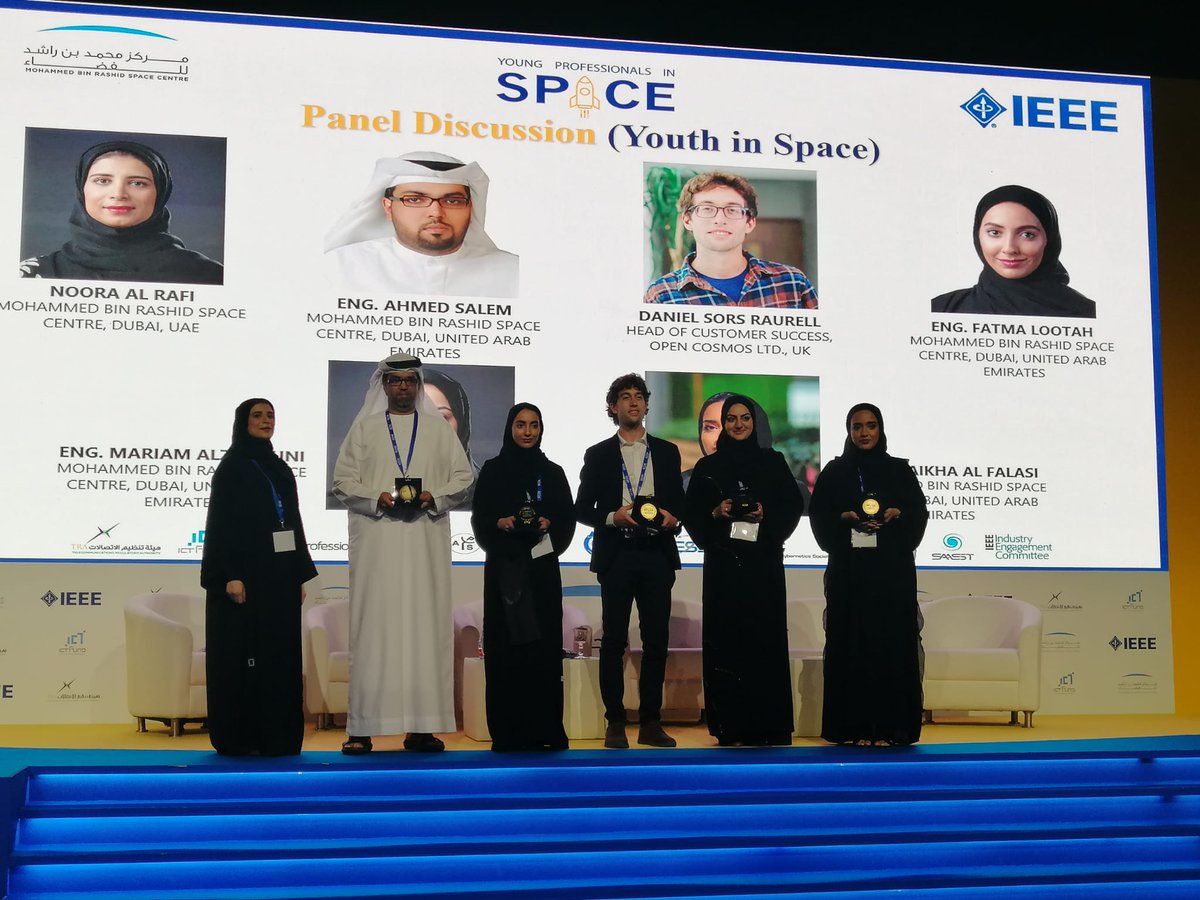 danisors's tweet photo. Great panel discussion today with @MBRSpaceCentre members, inspiring stories and exciting times ahead in the UAE! 🚀🛰 https://t.co/e1fZooZSOy