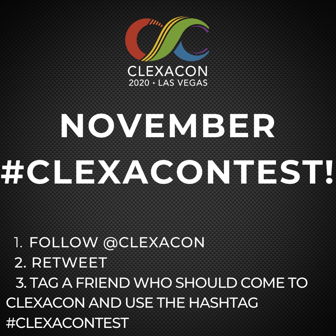 ClexaCon's tweet photo. November #ClexaContest is ON! Enter to win a pair of tickets to #ClexaCon2020 by following the instructions below⬇️! 
Contest ends 11/15 at midnight PDT. *Winner chosen at random. *Multiple entries will not be considered. https://t.co/kfEMVo5gJ4
